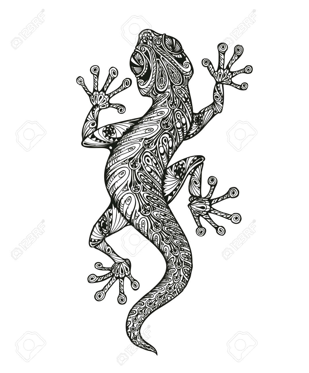 Ethnic Ornamented Salamander. Tattoo. Vintage Graphic Vector Illustration  Royalty Free SVG, Cliparts, Vectors, and Stock Illustration. Image 62204907., image size:1075x1300