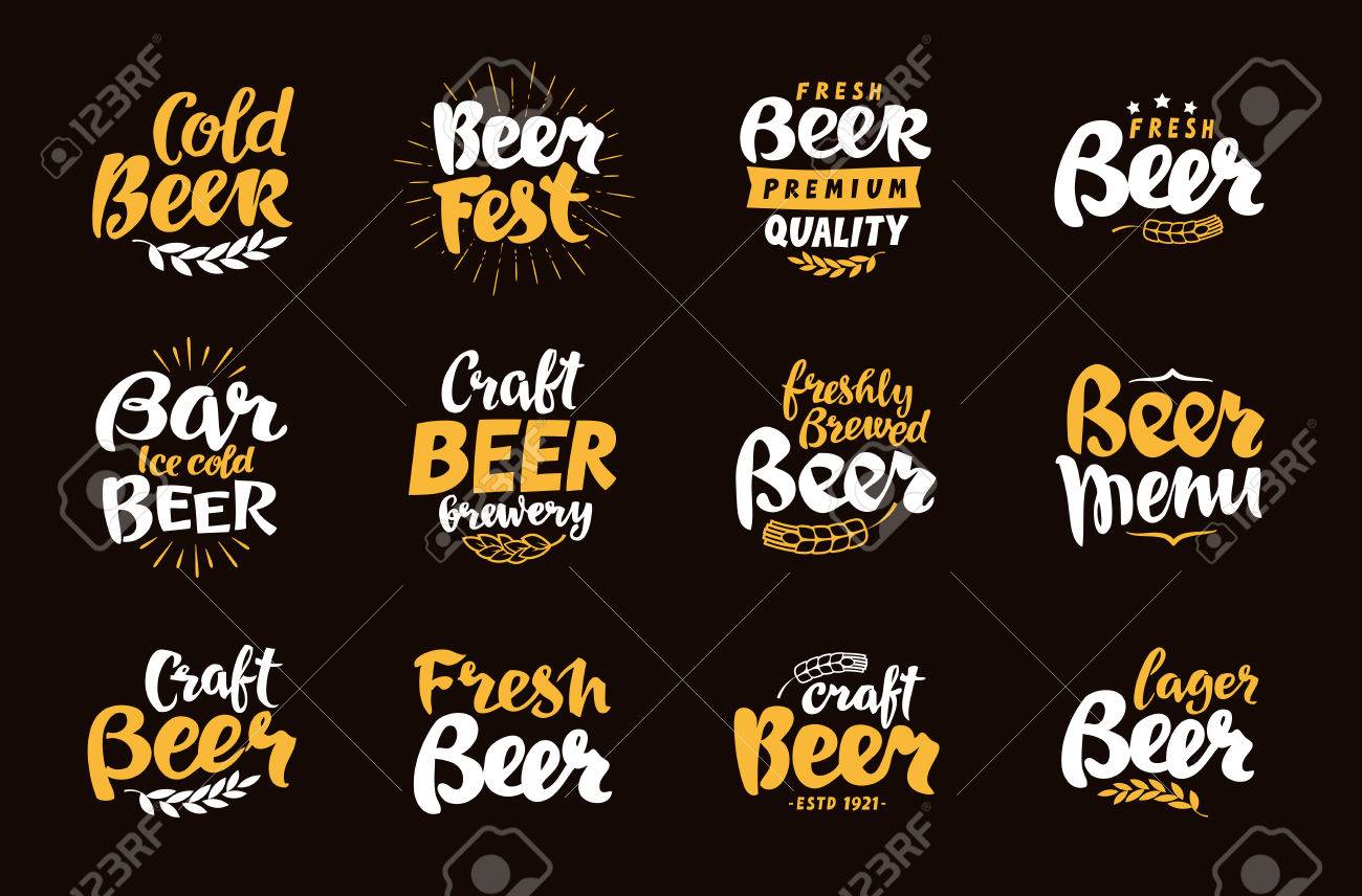 Beer Label and Logos. Lettering vector illustration - 69593264 Beer Label and Logos. Lettering vector illustration - 69593264