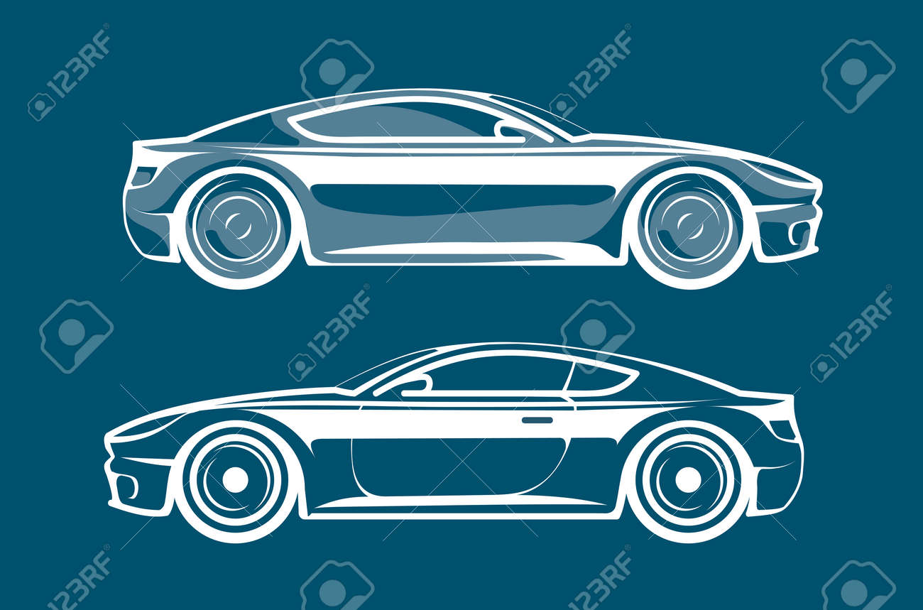 スポーツ車のシルエット レース 車 自動車のアイコンやロゴ ベクトル図 のイラスト素材 ベクタ Image