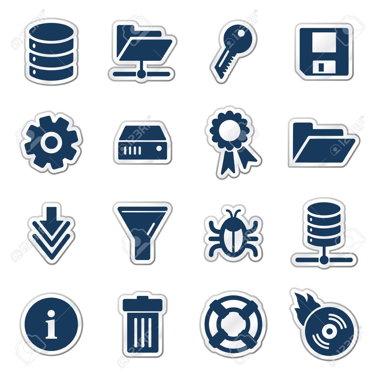 サーバー Web アイコン 海軍ステッカー シリーズ のイラスト素材 ベクタ Image