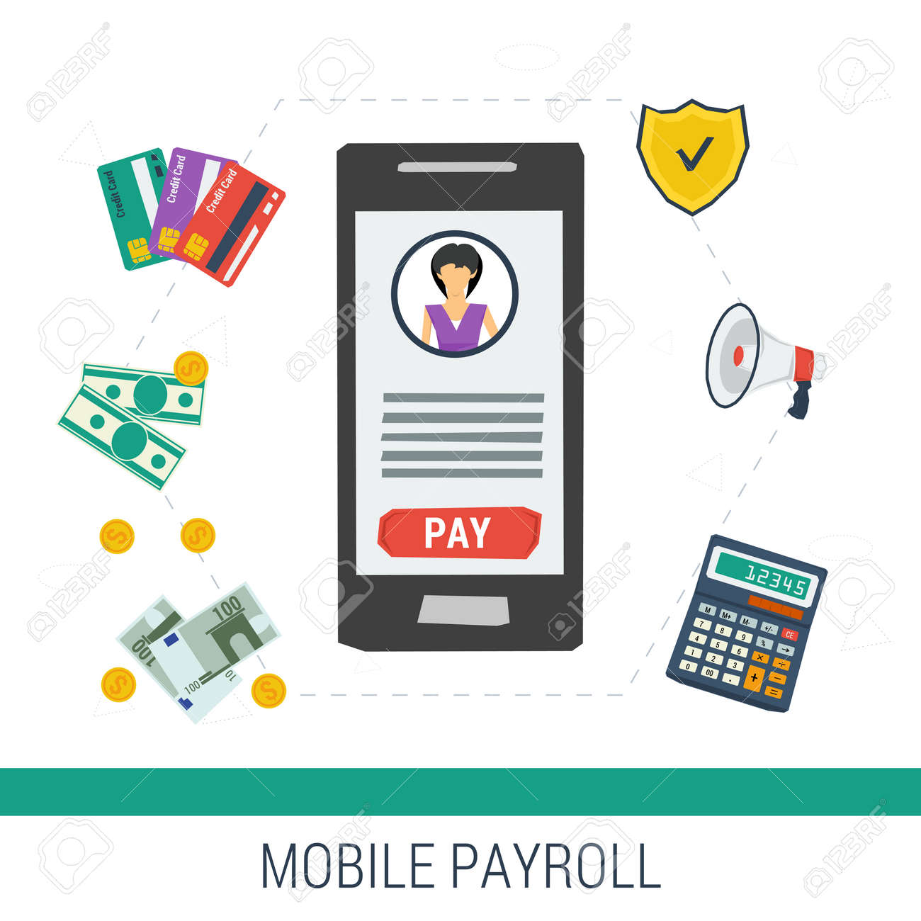 vector concept easy mobile online payroll operation smartphone online payroll calculator free