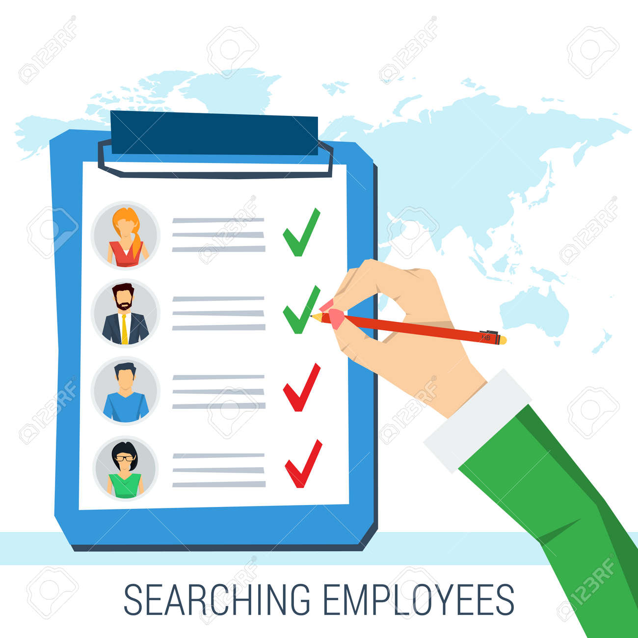 vector concept employee search list candidates to work with