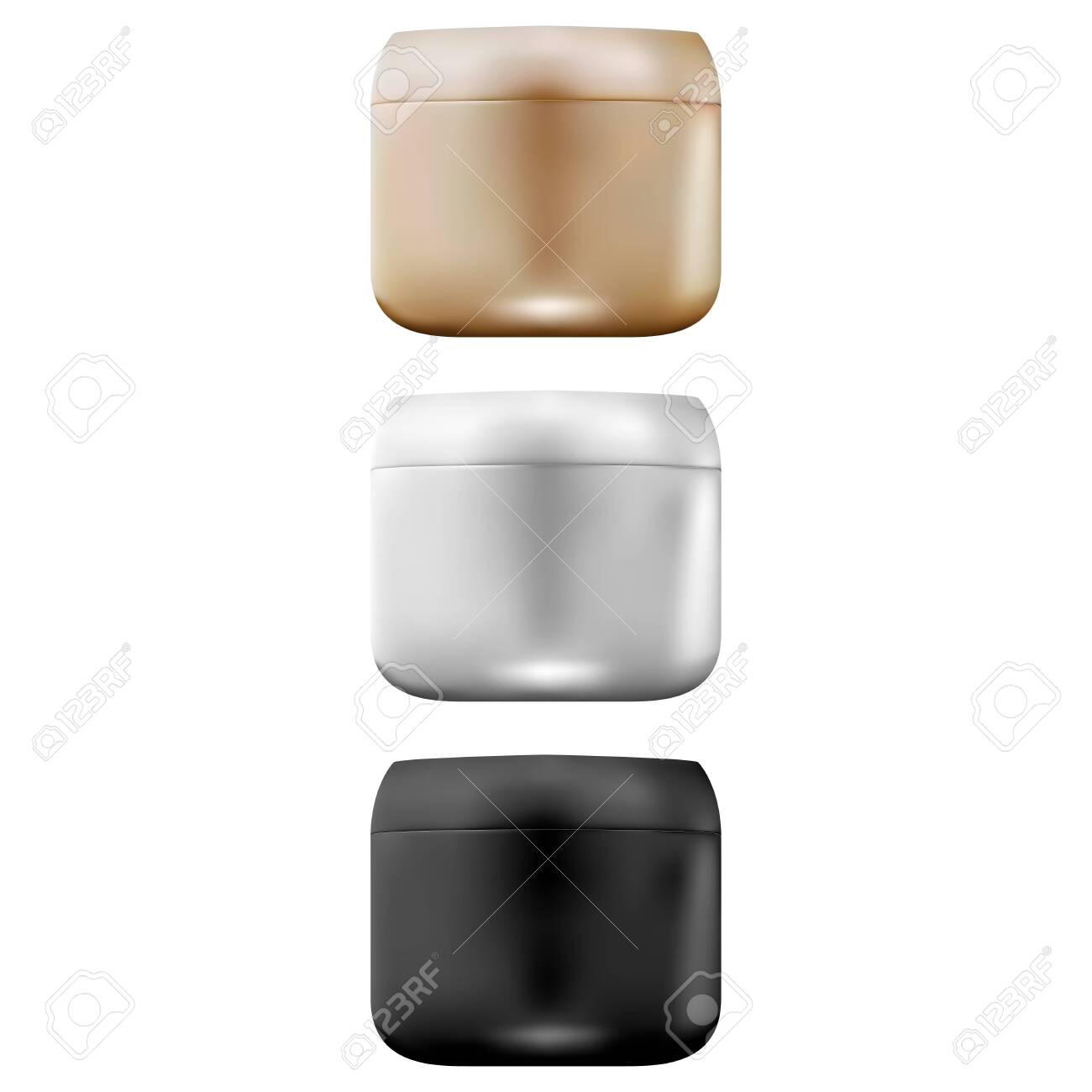 Download 3d Realistic Plastic Cream Jar Mockup Set Of Jars In Black Royalty Free Cliparts Vectors And Stock Illustration Image 120672930