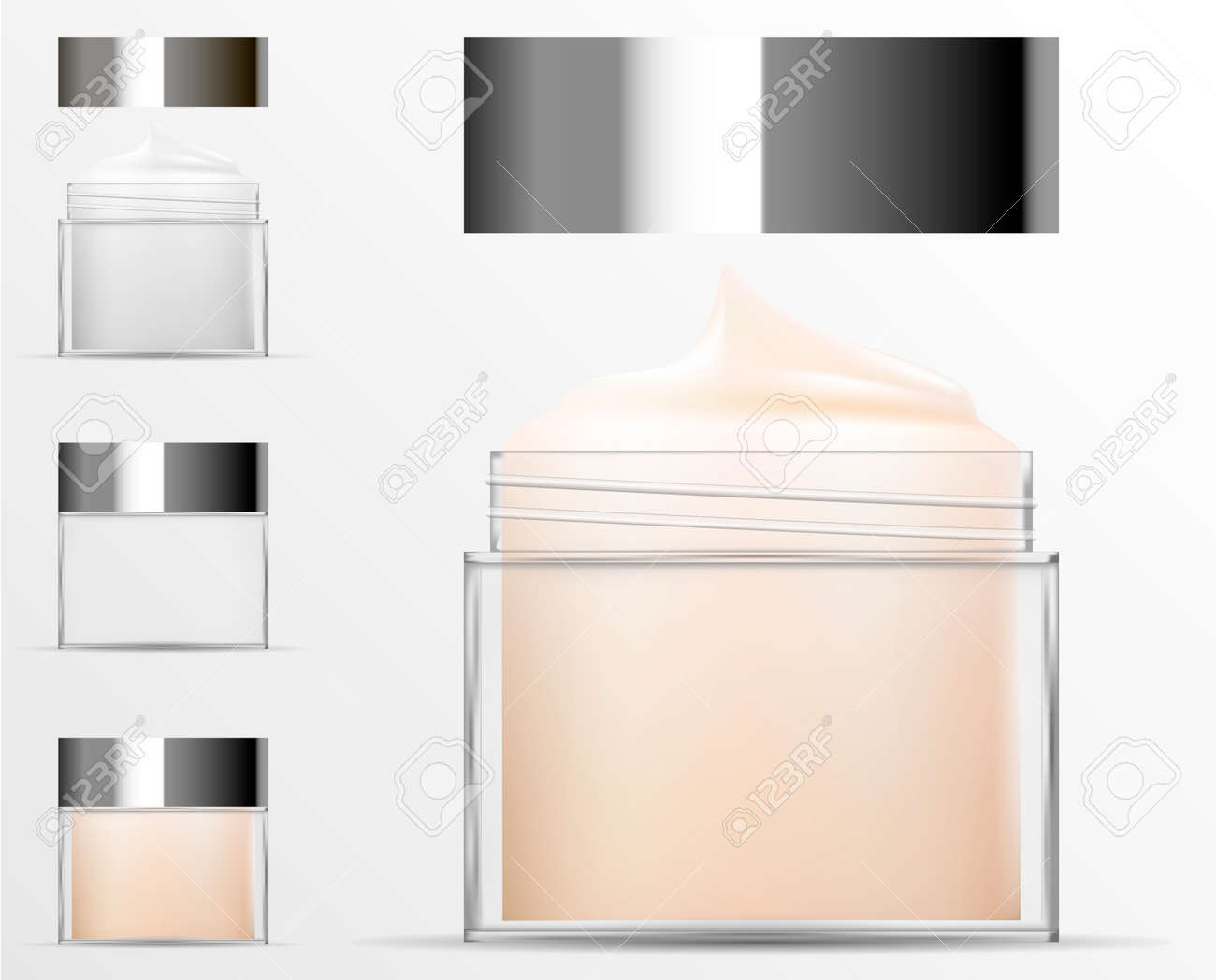 Download Transparent Cosmetic Plastic Bottle Filled And Empty Jar For Royalty Free Cliparts Vectors And Stock Illustration Image 121947171