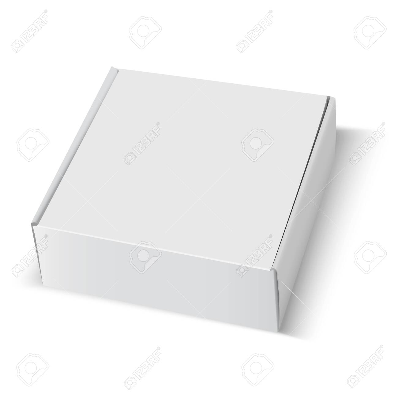 Download Box Mockup White Cardboard Package Square Blank 3d Carton Paper Royalty Free Cliparts Vectors And Stock Illustration Image 132092118