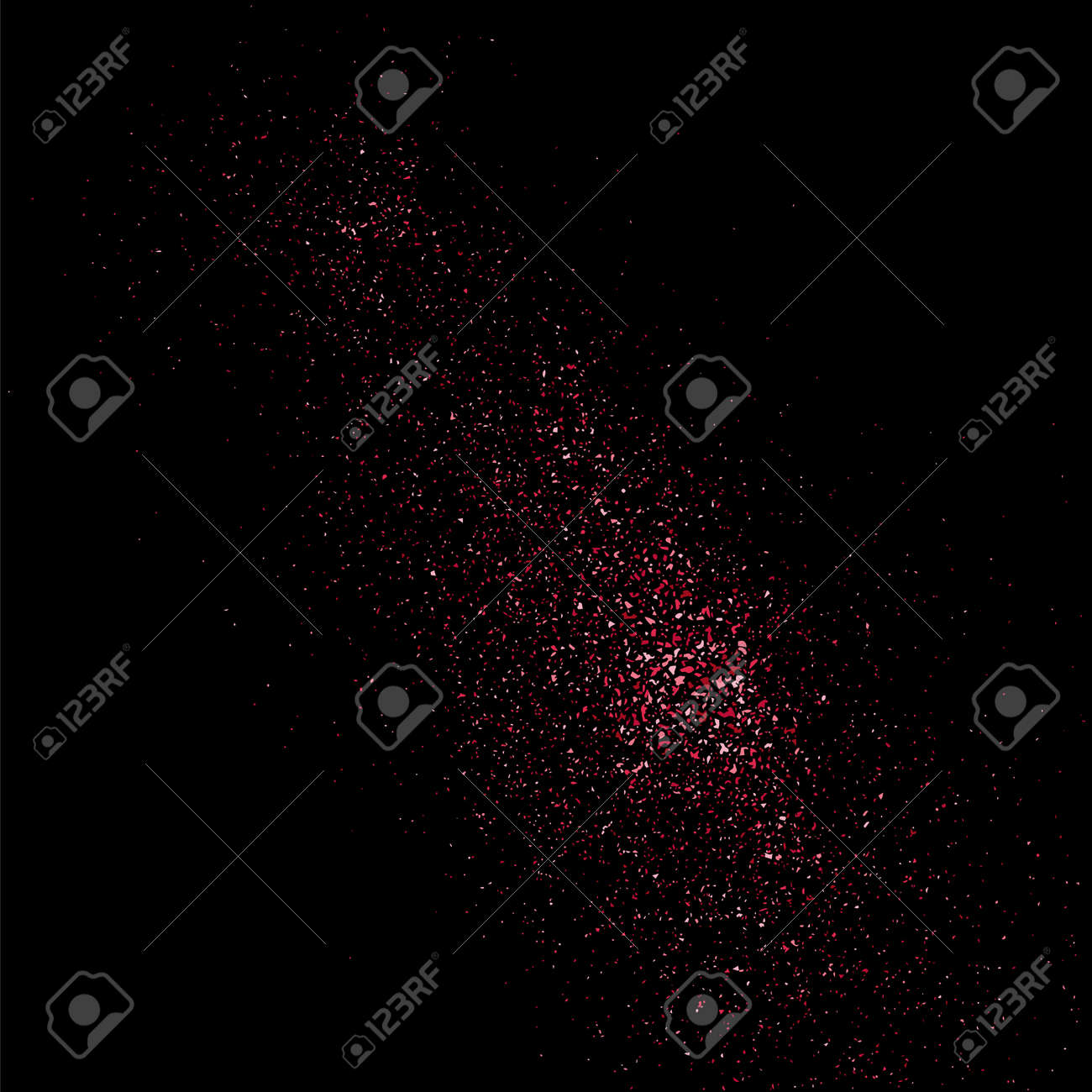 黒地にピンクのグリッターのテクスチャです 紙吹雪のピンクの爆発 黒地にピンク ザラザラした抽象的な質感 イベントのベクトルの背景 のイラスト素材 ベクタ Image