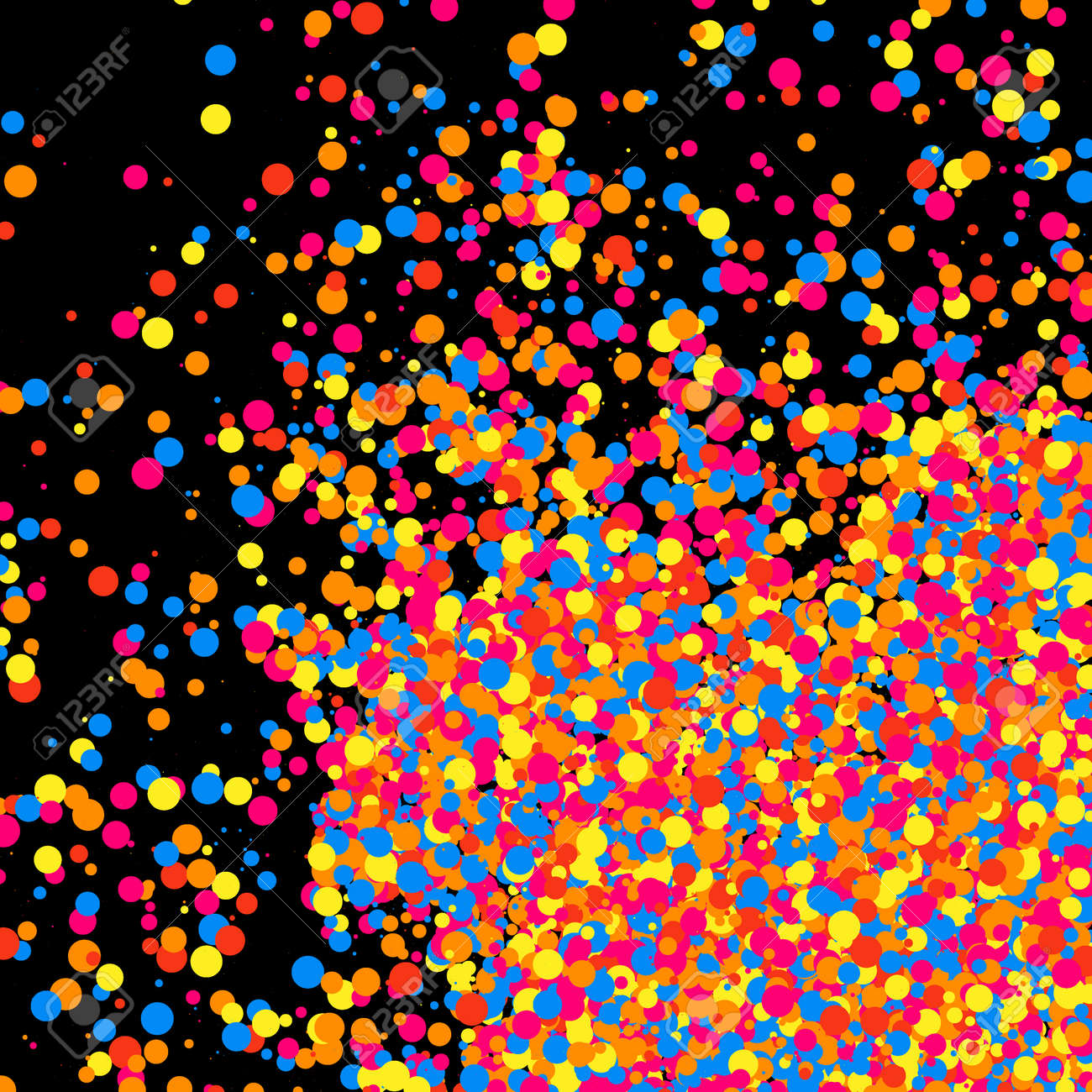 colorful explosion of confetti grainy abstract multicolored