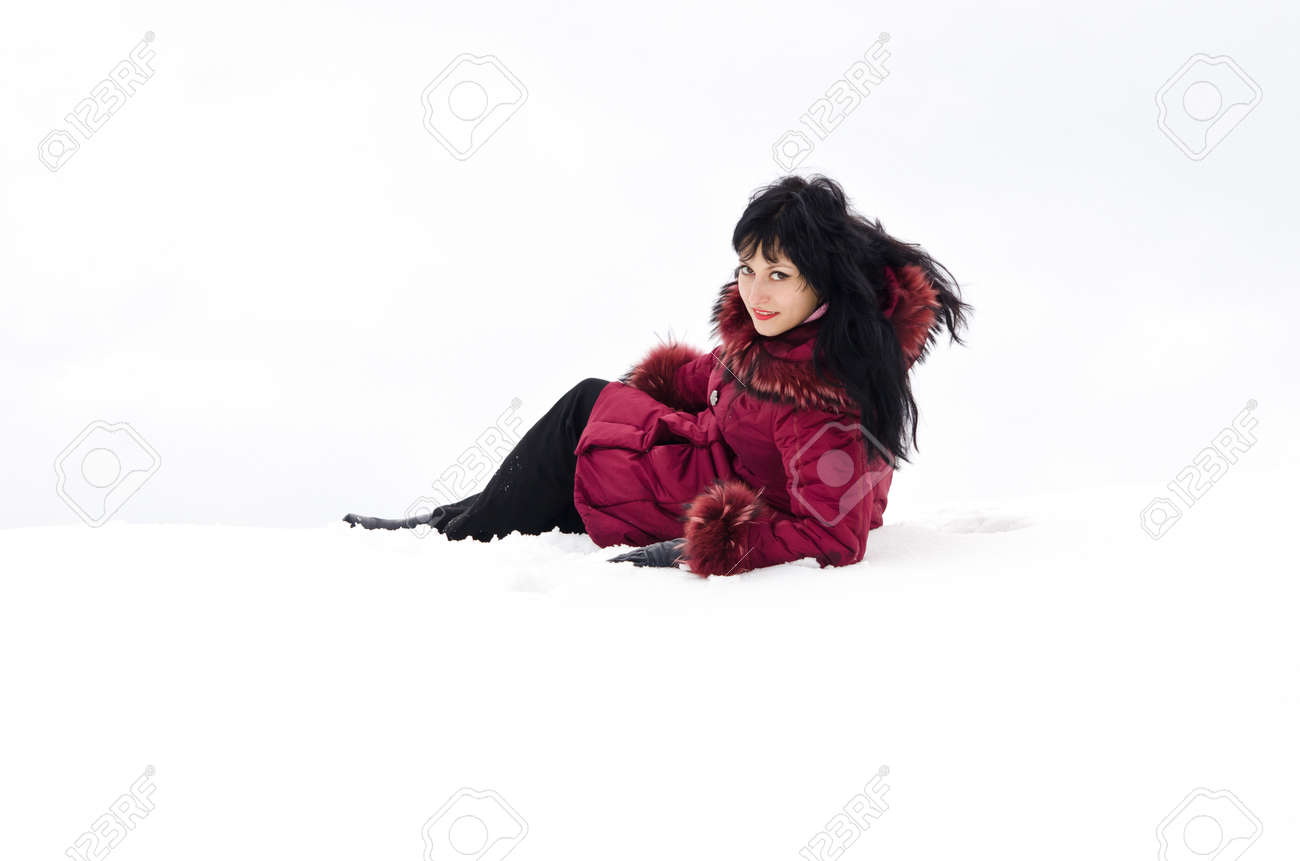 雪の中の少女 の写真素材 画像素材 Image