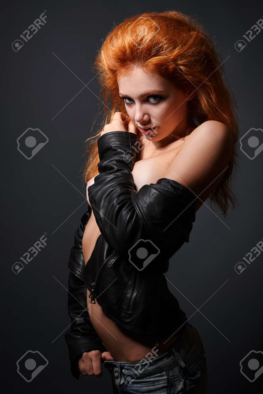 sexy red heads in leather Sexy red heads in leather