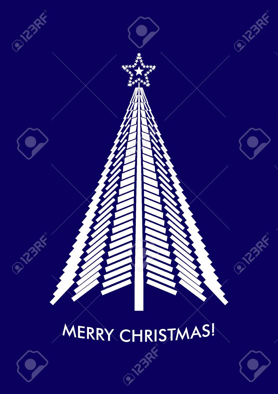 Immagini Natale Zen.Vettoriale Buon Natale Lo Sfondo Blu E Un Bellissimo Albero Zen Image 48780705