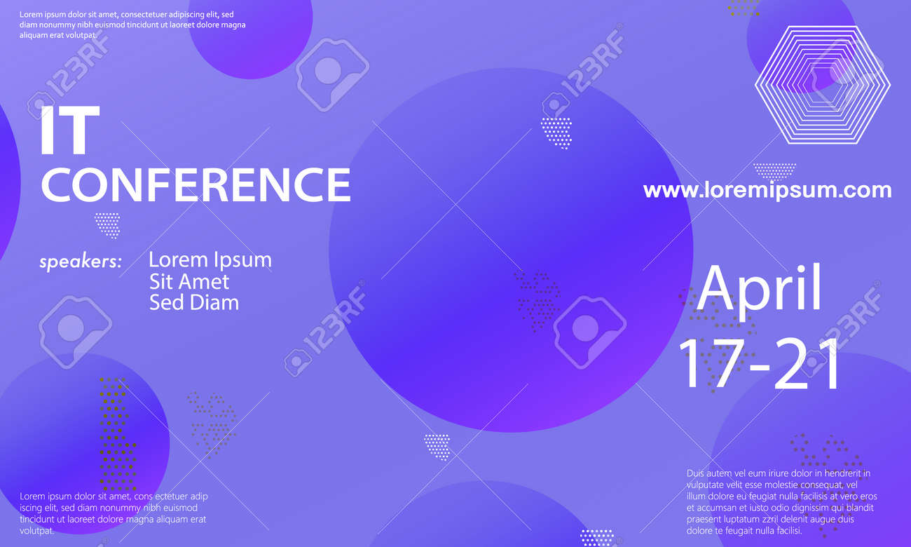 Conference Announcement Design Template, Flyer Layout. Geometric For Flyer Announcement Template