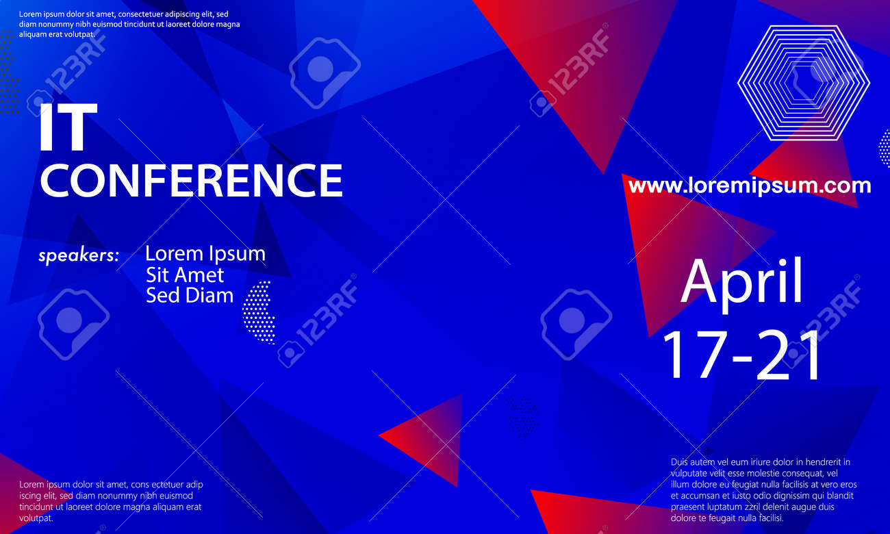 Conference Announcement Design Template, Flyer Layout. Geometric In Flyer Announcement Template