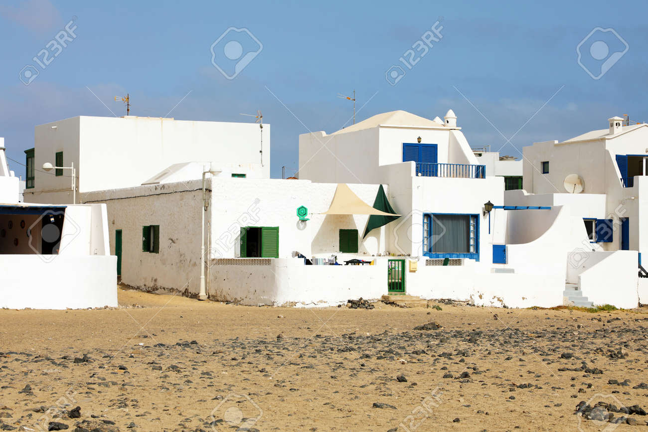 Typical White Beach Houses In Caleta Famara