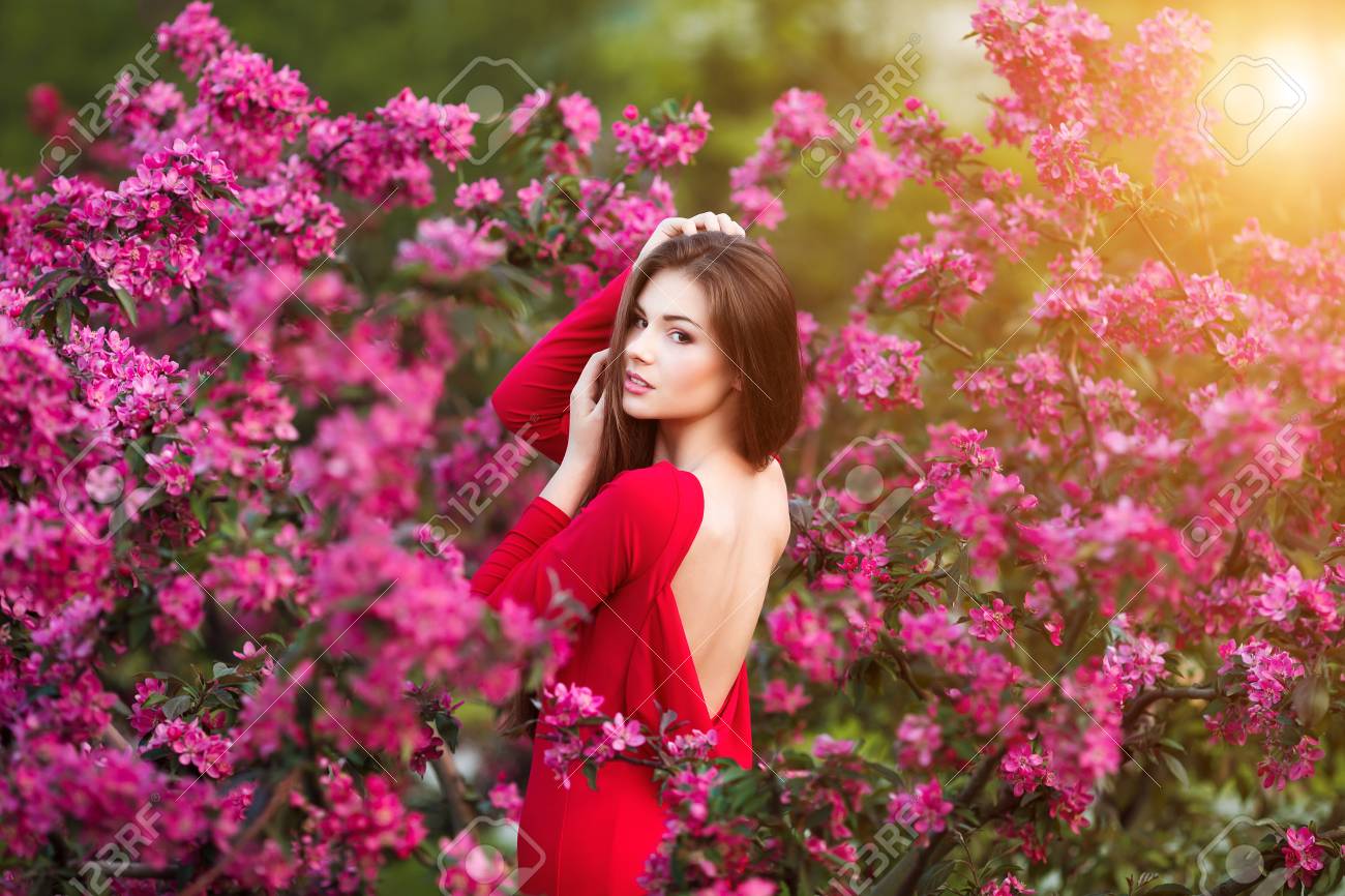 red dress with pink flowers