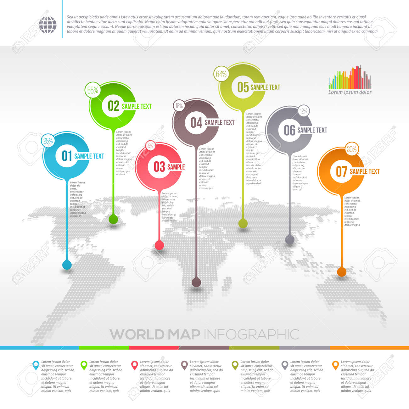 world map infographic template