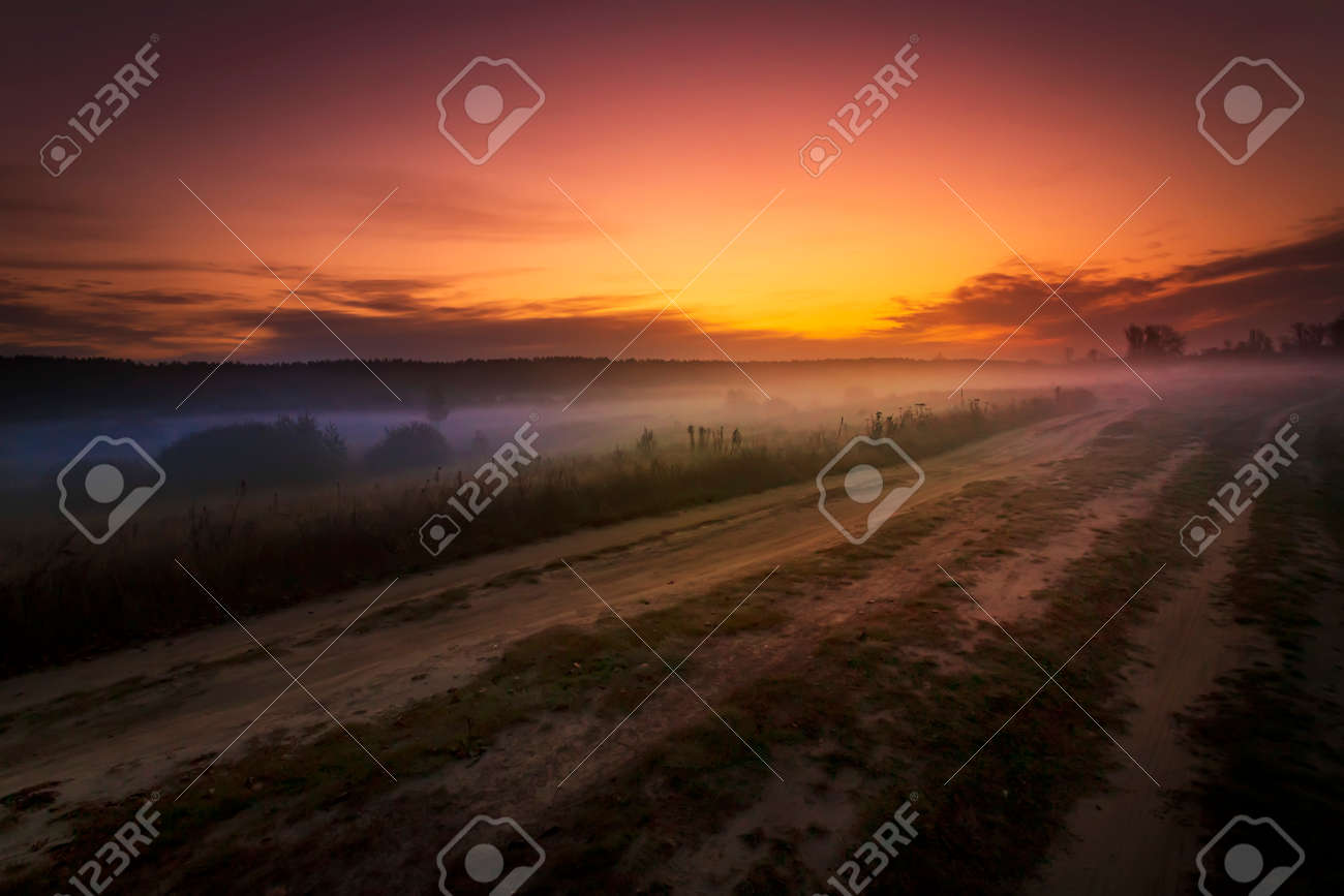 Summer landscape with flower meadow and majestic clouds in the sky on sunrise. Summer morning - 169789093 Summer landscape with flower meadow and majestic clouds in the sky on sunrise. Summer morning - 169789093