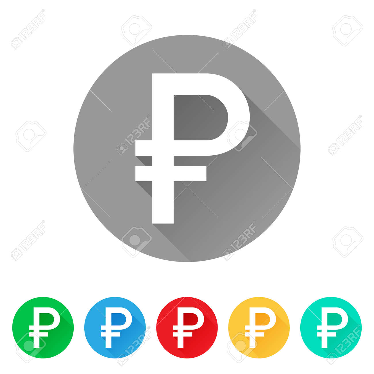 RUB、ロシアルーブル記号アイコンのセット、通貨記号のイラスト素材・ベクター Image 92591233