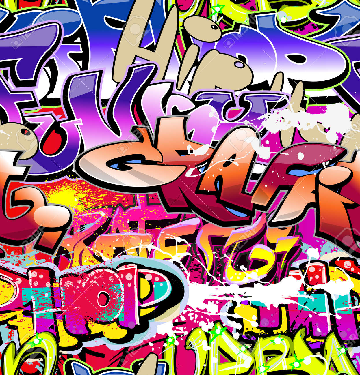 Graffiti Wall Urban Hip Hop Background Royalty Free SVG, Cliparts, Vectors,  And Stock Illustration. Image 11204875.