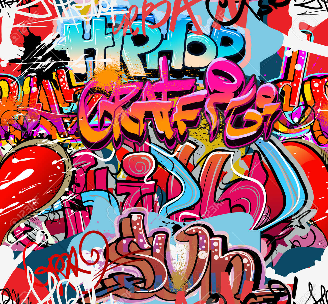 Graffiti Wall Urban Hip Hop Background Royalty Free SVG, Cliparts, Vectors,  And Stock Illustration. Image 11204865.