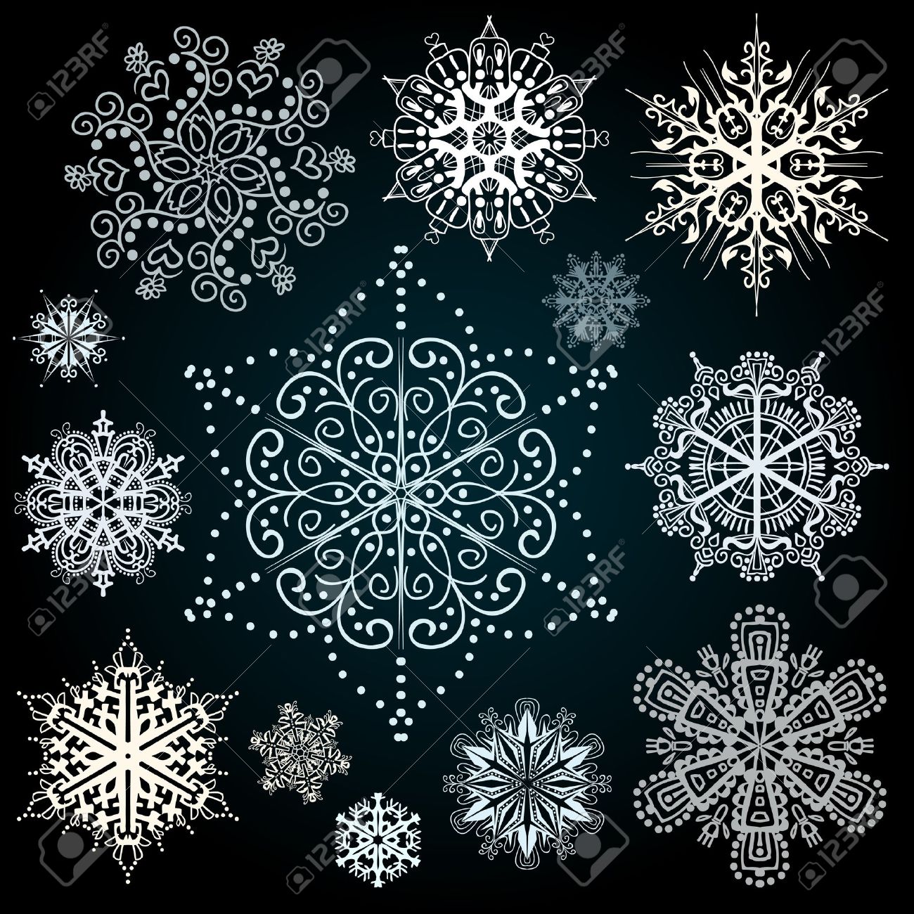 christmas snowflakes vector art design royalty free cliparts