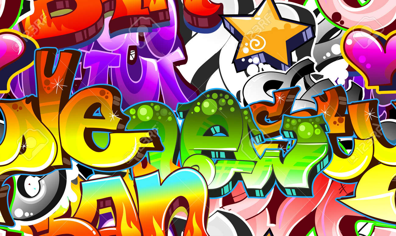 Graffiti Urban Art Background Seamless Design Royalty Free Cliparts Vectors And Stock Illustration Image 12195956