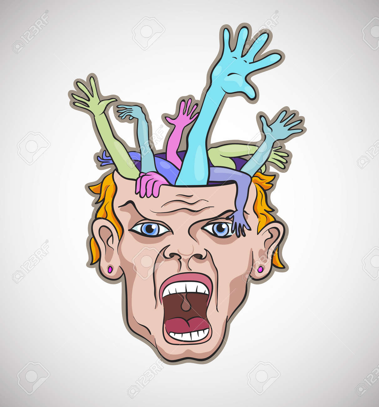 Crazy Man Face Artistic Vector Illustration Royalty Free SVG, Cliparts,  Vectors, and Stock Illustration. Image 12195940., image size:1211x1300