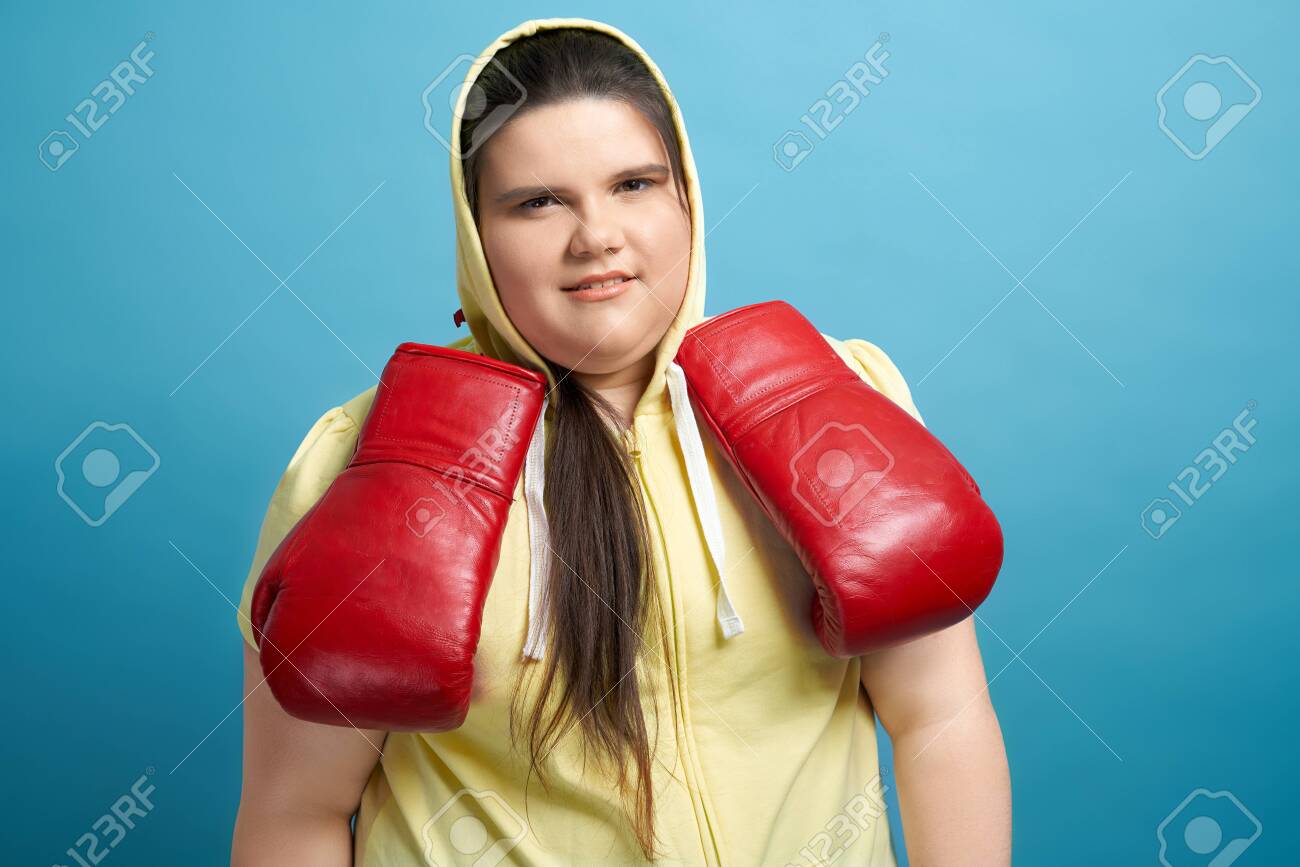 Portrait Of Fat Young Girl With Brown