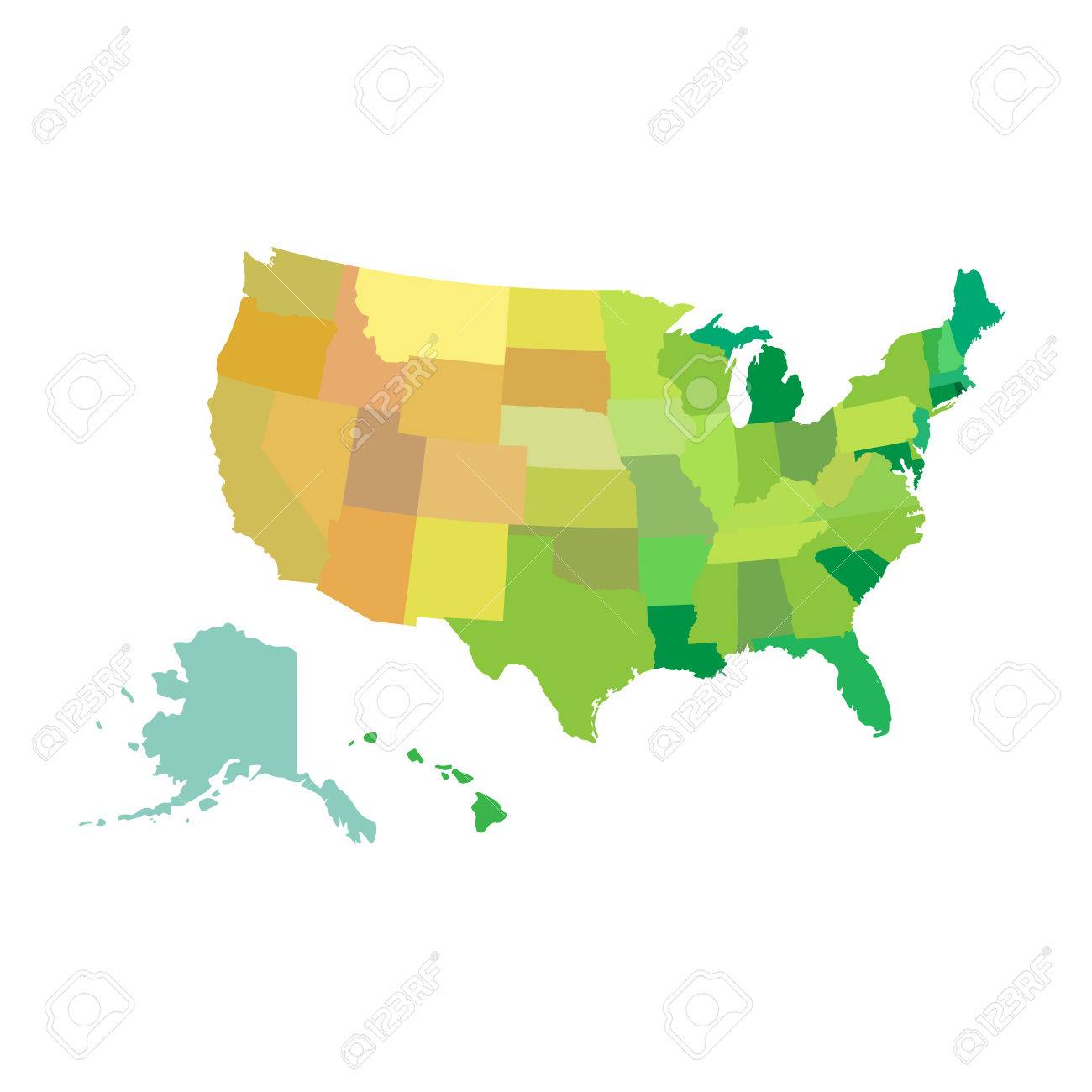 united states of america usa vector map isolated on white background vector illustration