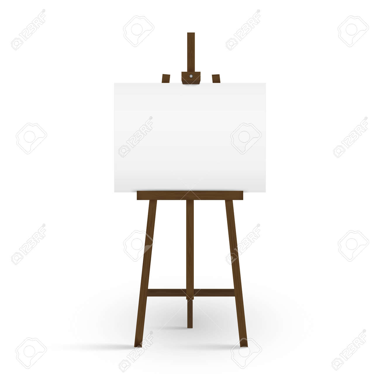 Toile Vierge Sur Un Chevalet D Artiste Tableau D Art Blanc Et Chevalet En Bois Isole Sur Fond Blanc Illustration Vectorielle Clip Art Libres De Droits Vecteurs Et Illustration Image