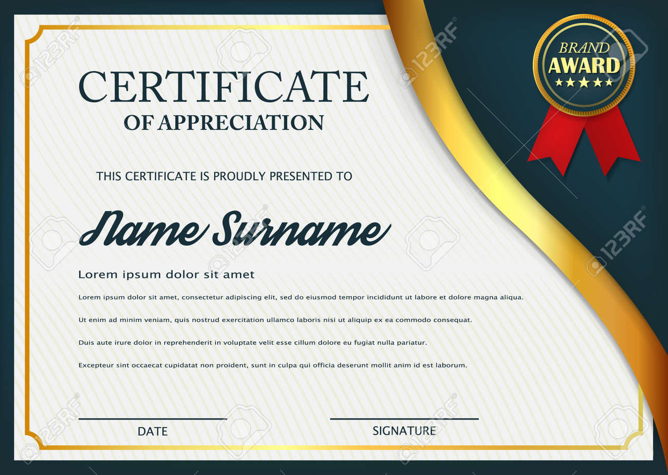 Creative Certificate Of Appreciation Award Template. Certificate With Thanks Certificate Template