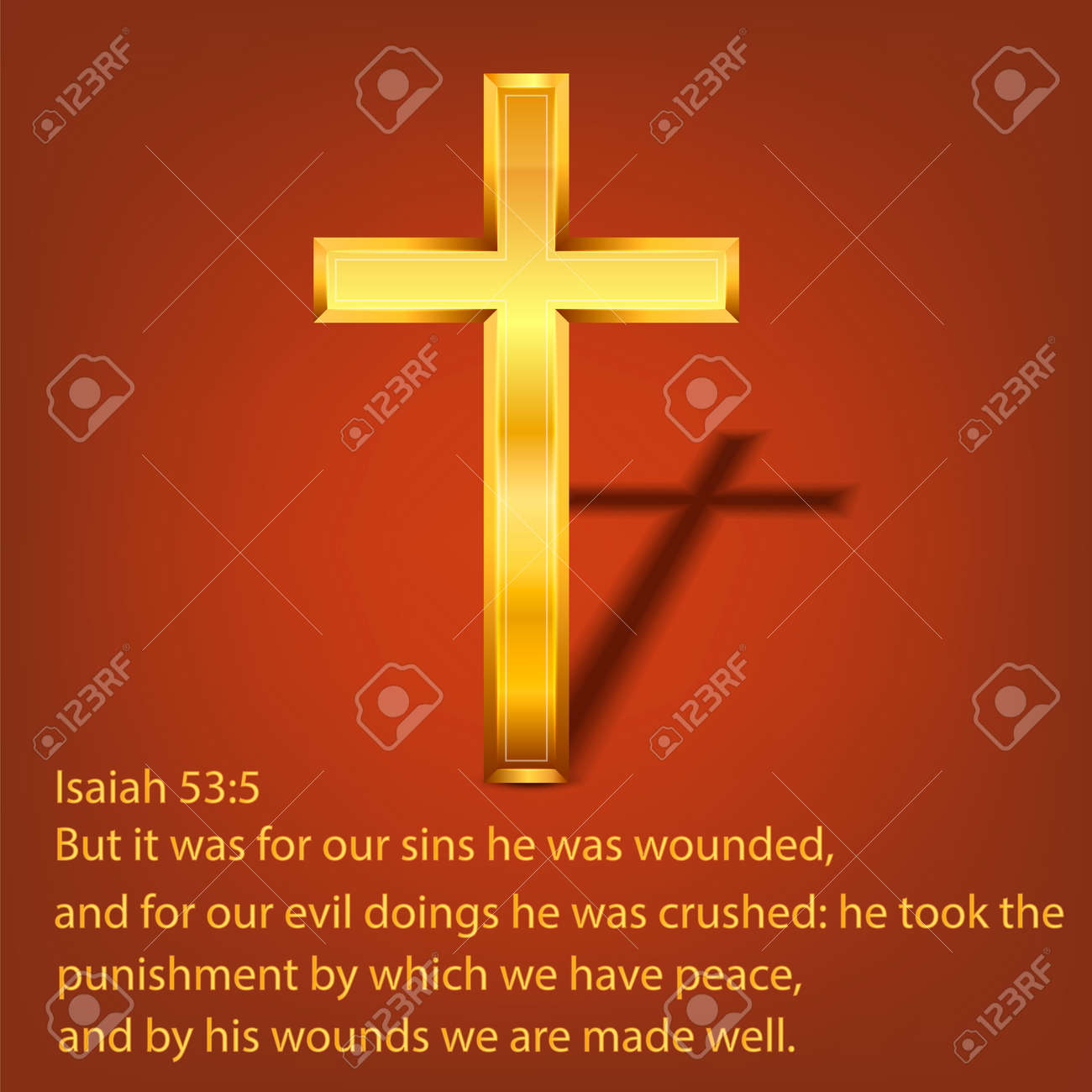 Golden Christian cross. Realistic cross isolated on background. Vector illustration. - 164872039 Golden Christian cross. Realistic cross isolated on background. Vector illustration. - 164872039