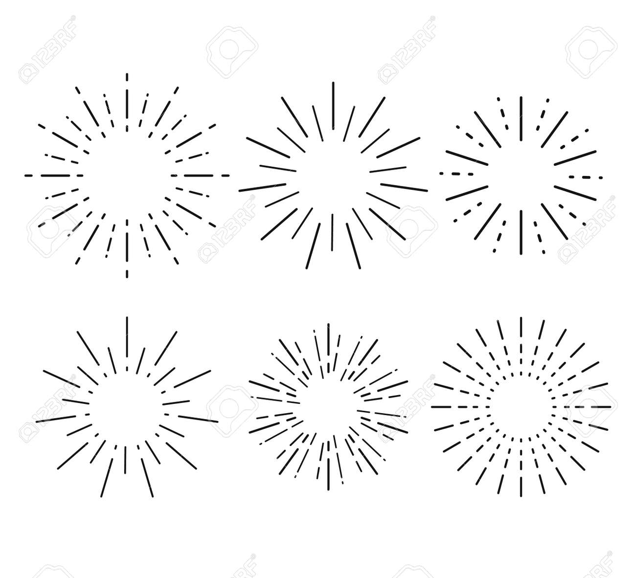 Sunburst set. Collection sunburst, star, firework explosion. Vector illustration - 166668604 Sunburst set. Collection sunburst, star, firework explosion. Vector illustration - 166668604