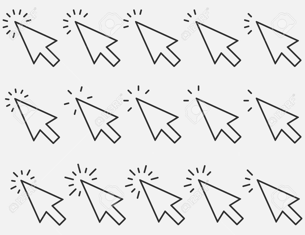 Set of Clicks icon. Cursor sign. Clicking Arrow, Mouse Cursor Symbol. Vector illustration. Eps 10. - 166654582 Set of Clicks icon. Cursor sign. Clicking Arrow, Mouse Cursor Symbol. Vector illustration. Eps 10. - 166654582