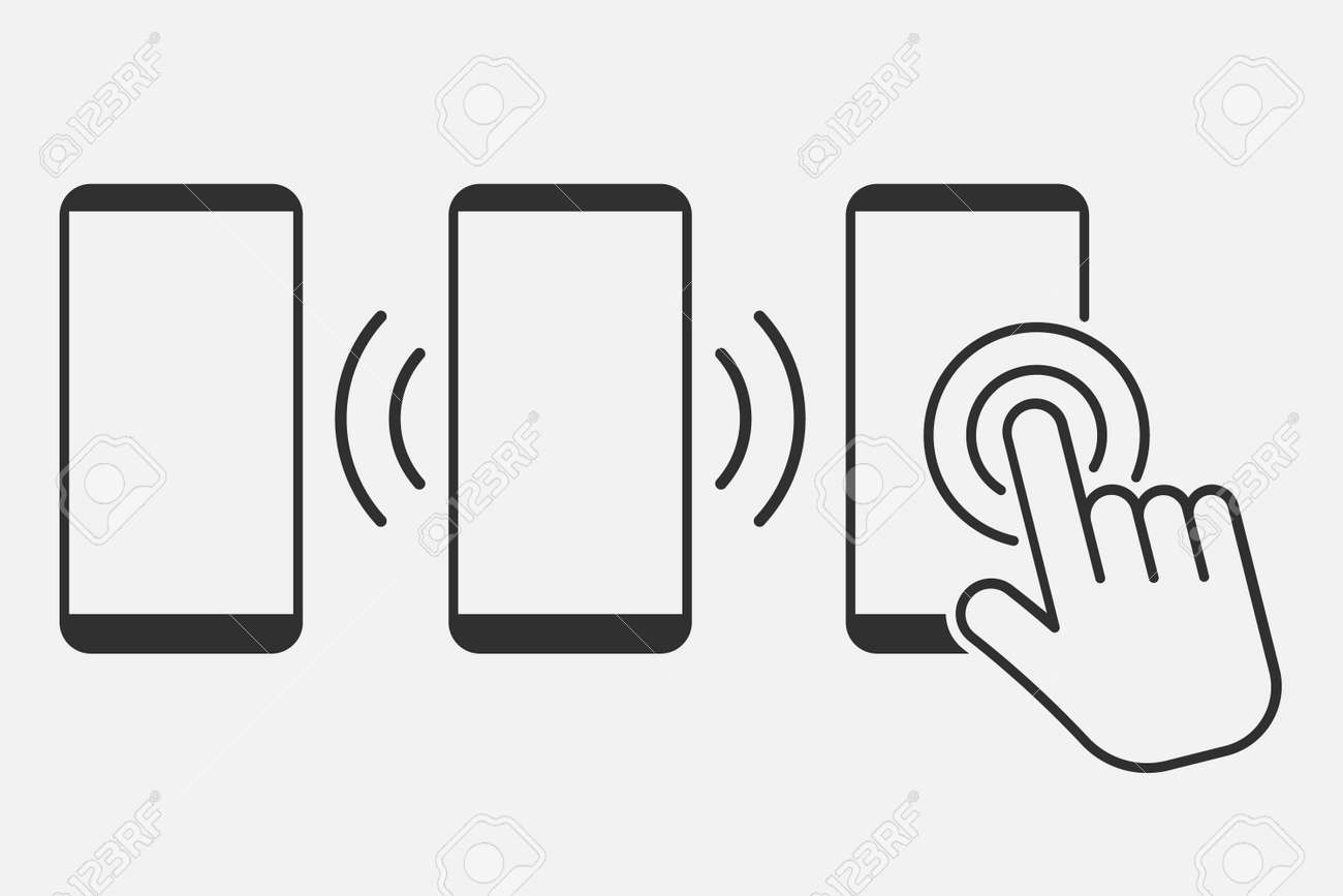 Hand touch screen smartphone icon. Click on the smartphone. Vector illustration. Eps 10. - 166653507 Hand touch screen smartphone icon. Click on the smartphone. Vector illustration. Eps 10. - 166653507