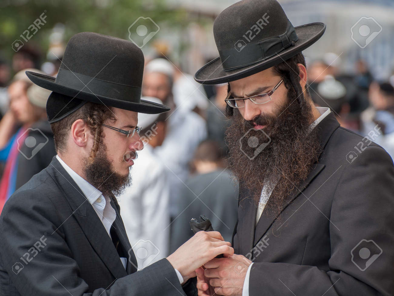 Uman, Ukraine - 2 October 2016: Every Year, Thousands Of Orthodox Bratslav Hasidic  Jews From Different Countries Gather In Uman To Mark Rosh Hashanah, Jewish  New Year, Near The Tomb Of Rabbi, image size:1300x976