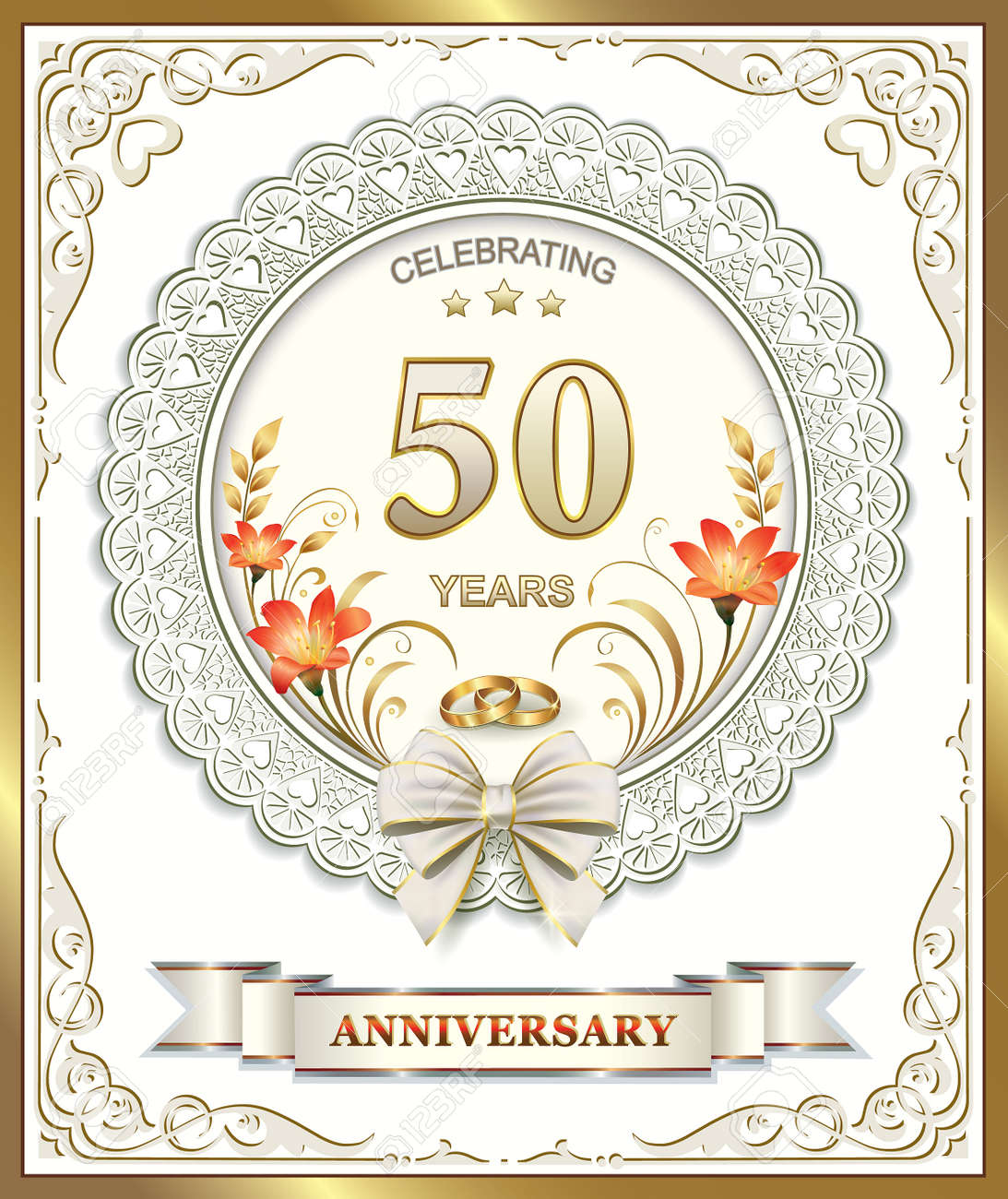 50th Wedding Anniversary Royalty Free Cliparts Vectors And Stock Illustration Image