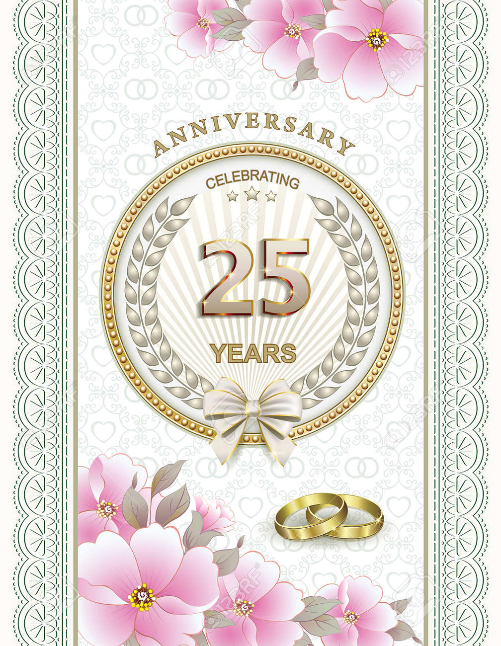 25 年間の結婚記念日 のイラスト素材 ベクタ Image