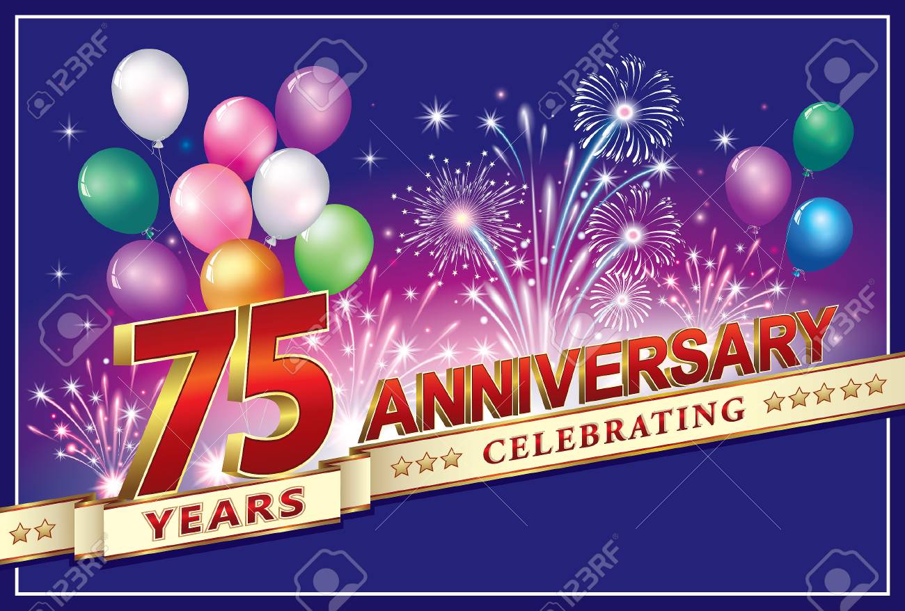 Anniversaire 75 Ans Clip Art Libres De Droits Vecteurs Et Illustration Image