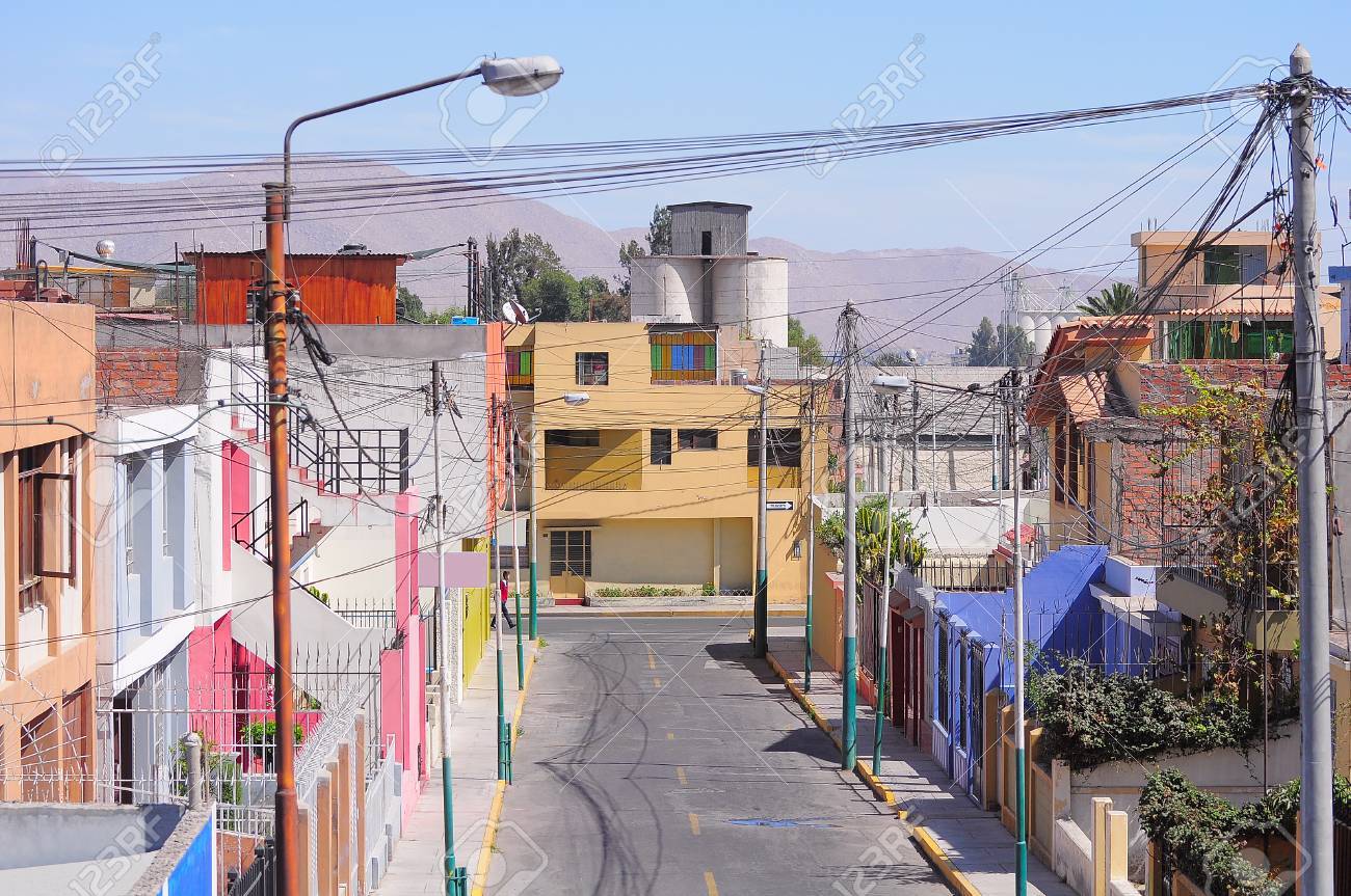 Houses On The Streets Of The Arequipa At Day Time Peru Stock Photo Picture And Royalty Free Image Image 36007154