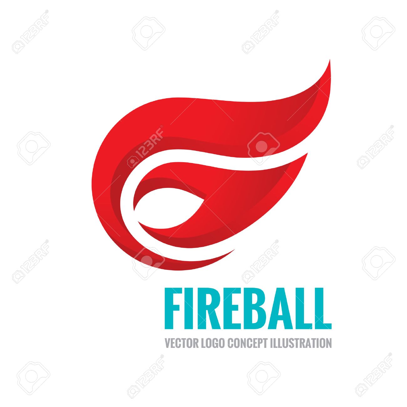 fireball vector logo concept illustration fire logo sign flame