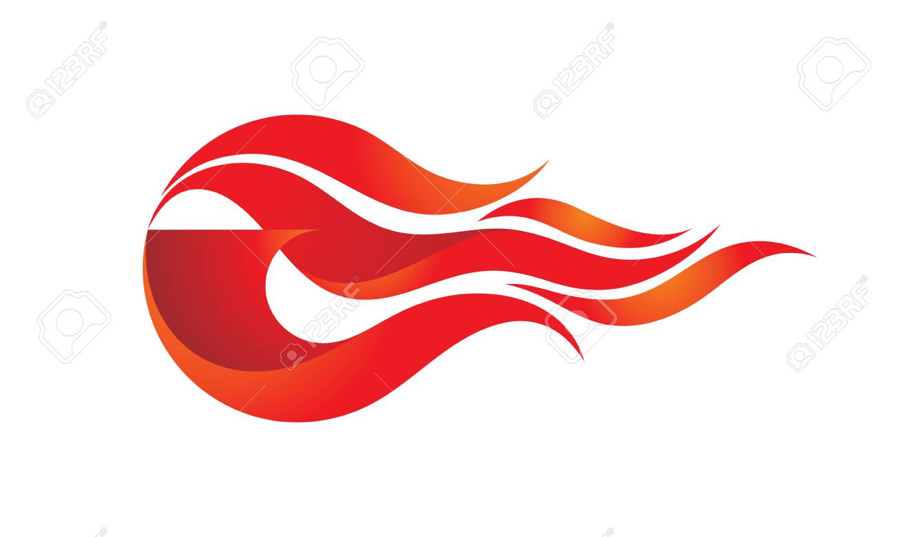 fireball vector logo template concept illustration fire flame