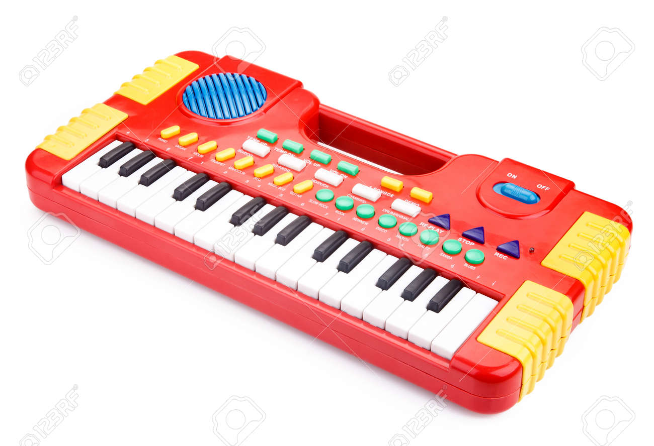 white toy piano