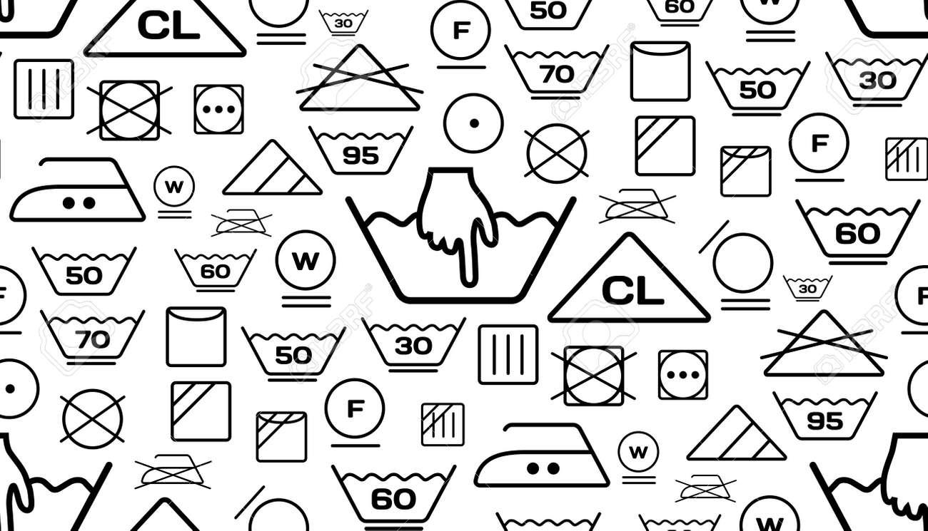 Modelo Creado Símbolos De Lavado De Ropa En Un Fondo Blanco. Ilustración Perfecta Ilustraciones Svg, Vectoriales, Clip Art Vectorizado Libre De Derechos. Image 64225984.