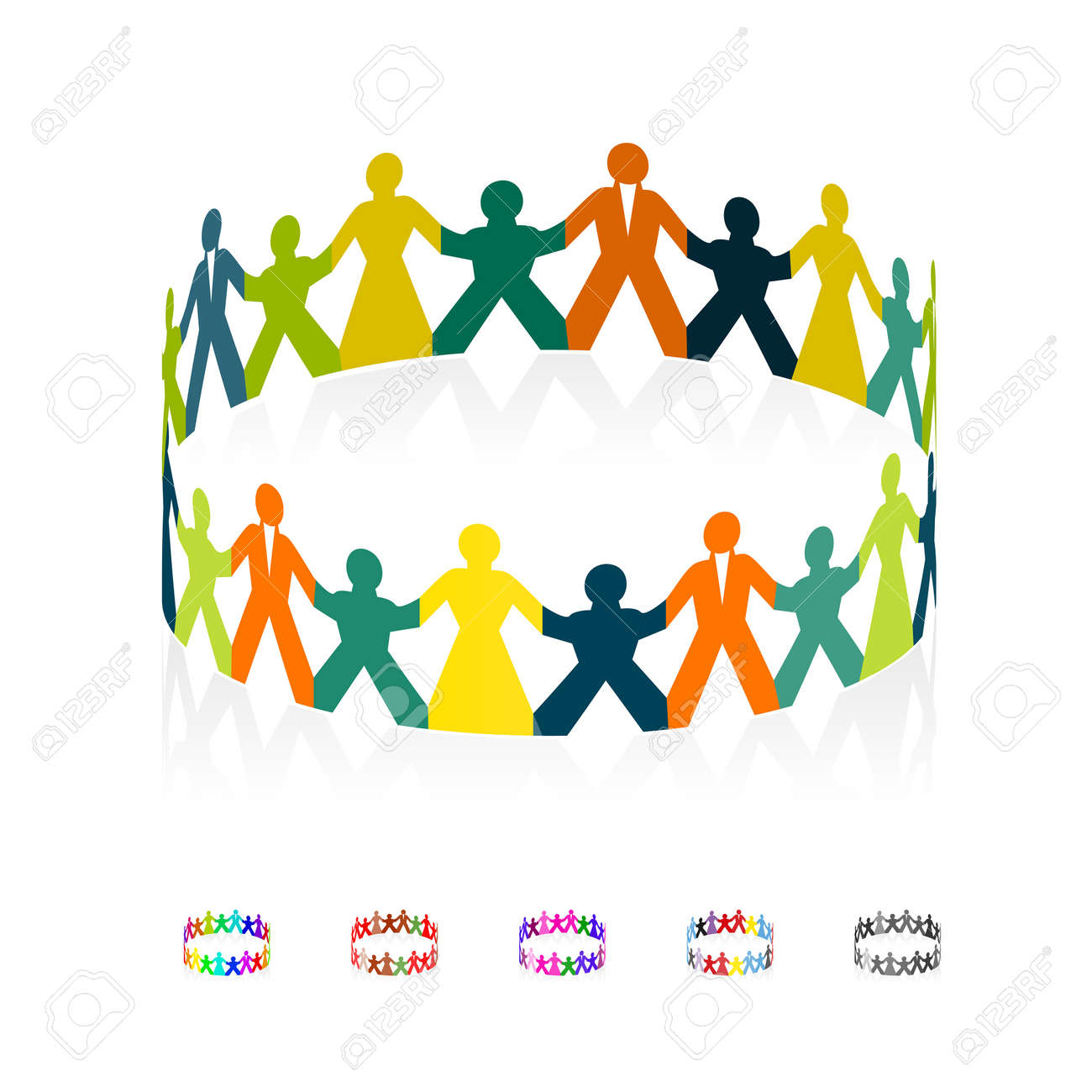 Paper Men Women And Children Holding Hands In The Shape Of A Circle Stock Paper Men Women And Children Holding Hands In The Shape Of A Circle Stock