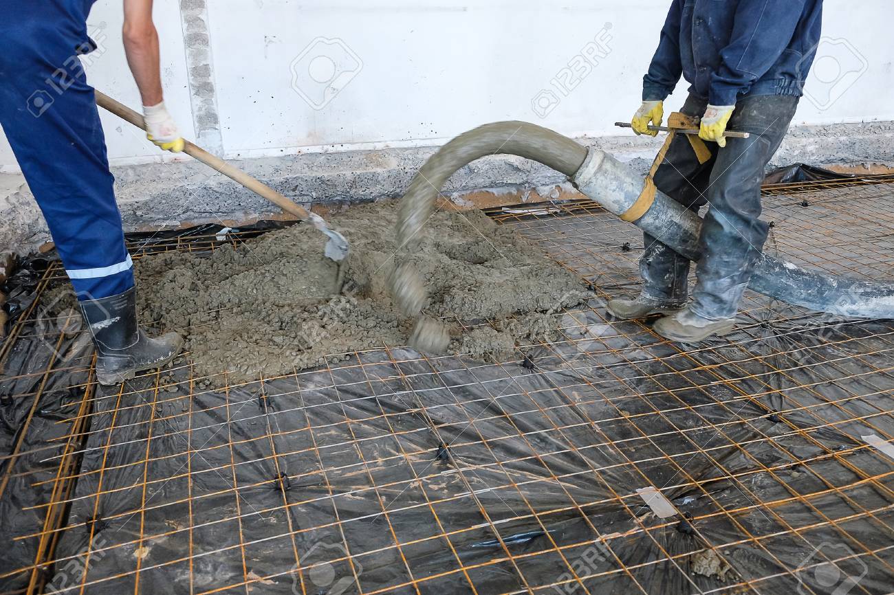 Pouring Concrete Slab Stock Photo Picture And Royalty Free Image Image 87241345