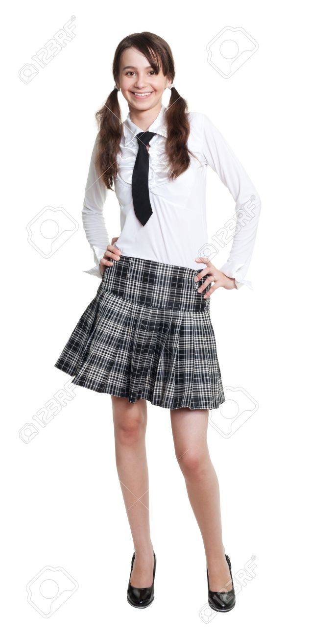 フォーマルな服装で 10 代の女子高生の完全な長さの肖像画 の写真素材 画像素材 Image