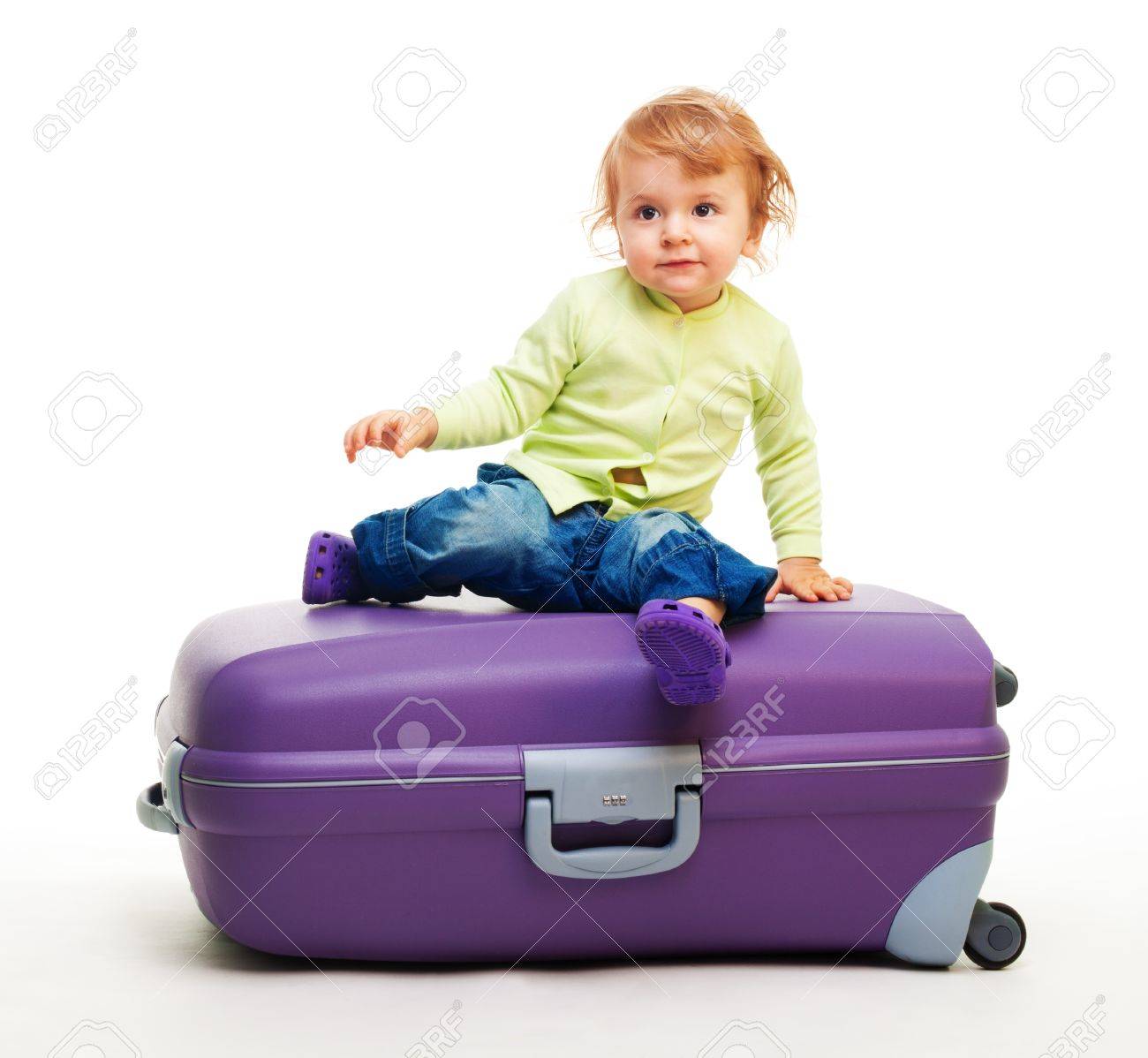 the purple suitcase