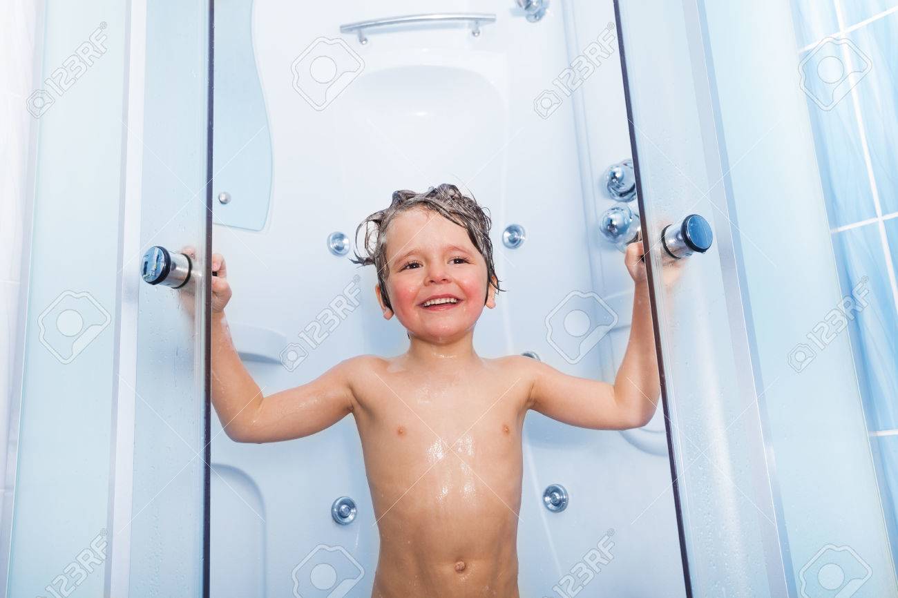 children taking shower Happy Little Boy Taking Shower With Soap On Hair Stock Photo, Picture and  Royalty Free Image. Image 36835836.