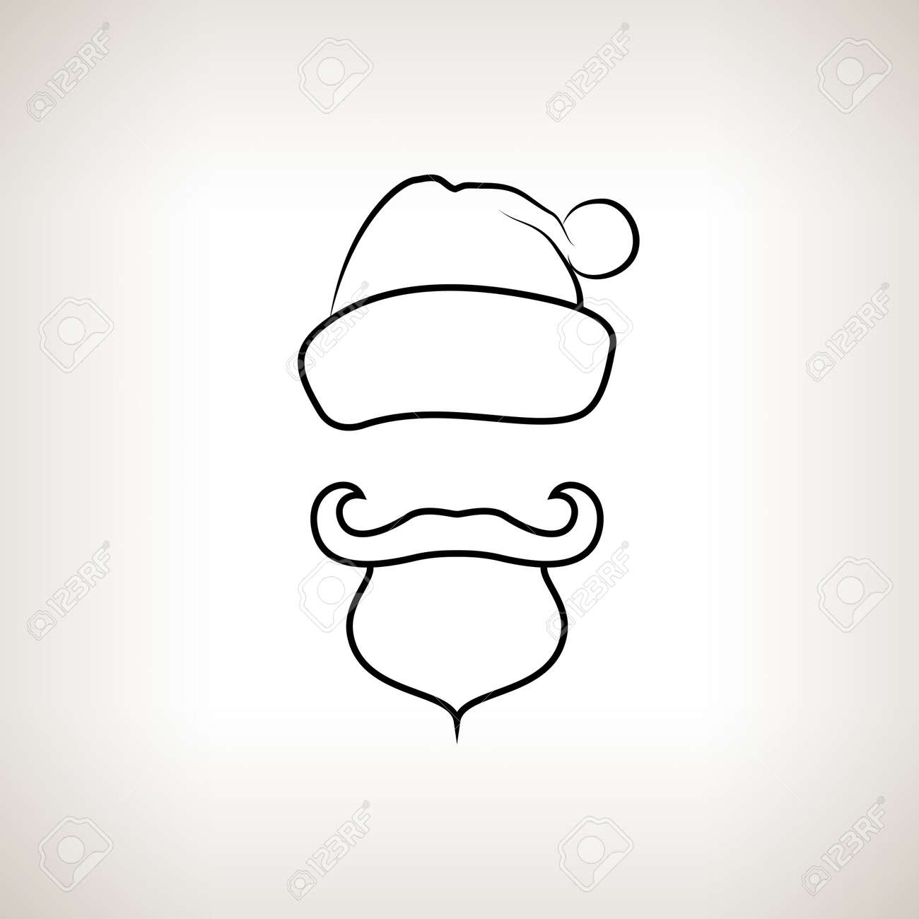 Santa Claus Face Santa Claus With A Beard Mustache And Hat