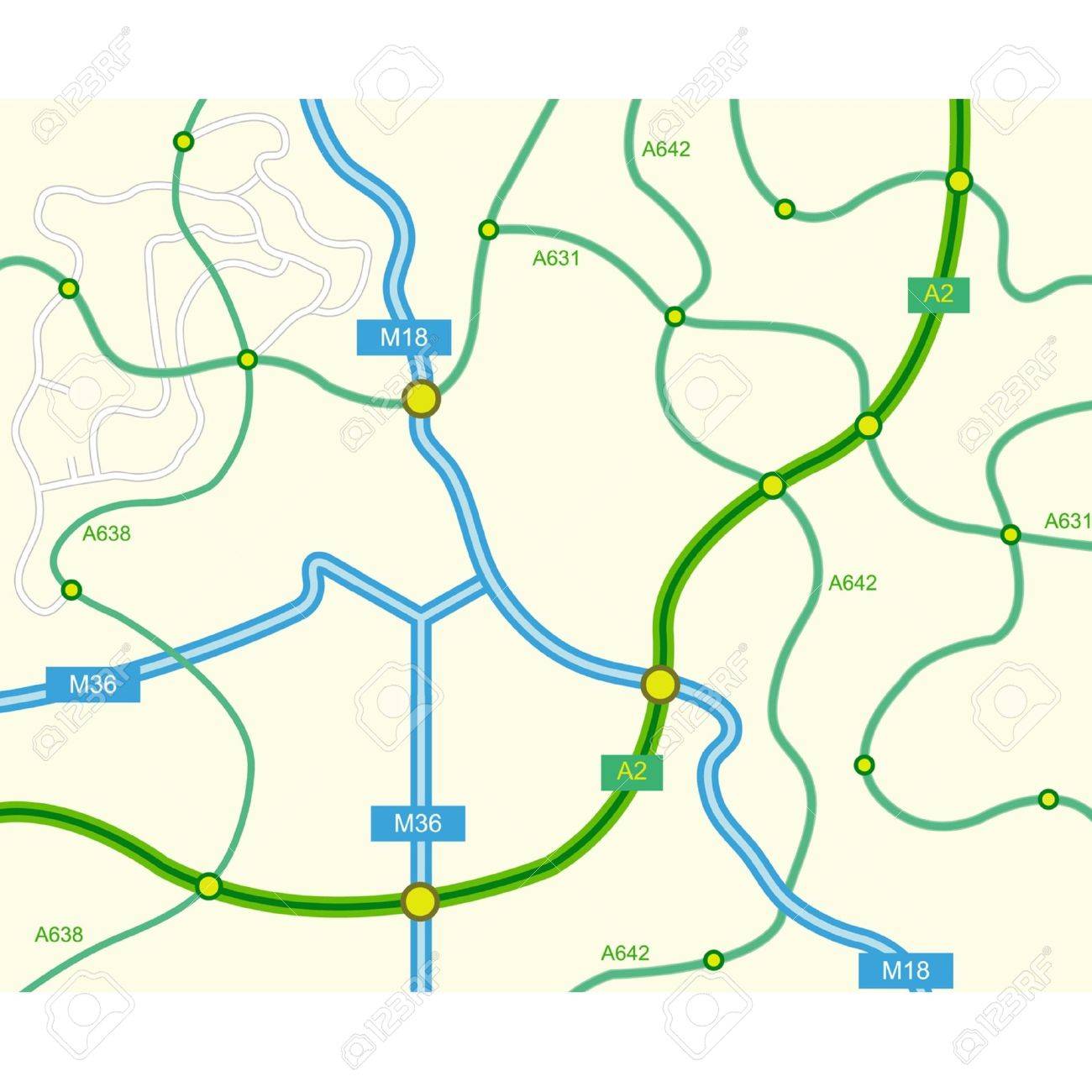 vector vector illustration of abstract road map